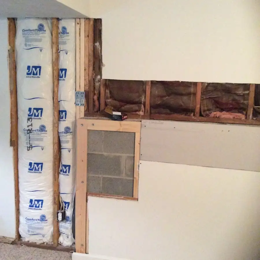 Wall insulation replacement during Structural Drying in Dumont
